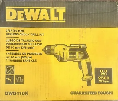 DEWALT DWD110K 8 Amp Corded 3/8 In. Variable Speed Drill - NEW • $49