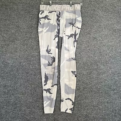 Nike Pro Pants Mens Large Gray  Camo Compression Pants Swoosh Stretch Flaw • $18.99