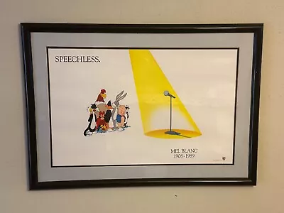 Mel Blanc 1989  Speechless  31x22 Framed Print Warner Bros Store Looney Tunes • $149.99