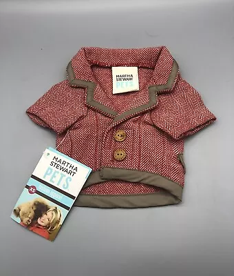 Martha Stewart Pets Size XS Herringbone Blazer Dog Apparel Red Costume Extra Sml • $9.99