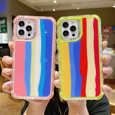 $18.68 • Buy Tempered Glass Case For IPhone 13/12/11/13 Pro Max Colorful 3 In1 Hard Cover