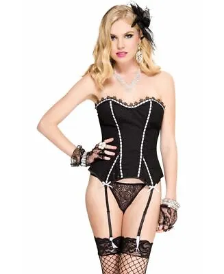 Brand New Boning Corset With Side Zipper And G-String Music Legs 52833 • $24.99