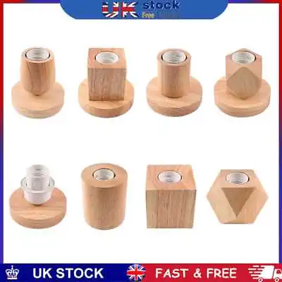 £10.89 • Buy E27 Solid Wood Table Lamp Base Nordic Simple Wooden Light Holder W/ Switch Line