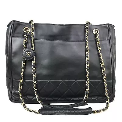 CHANEL Bag Shoulder Bag Chain Shoulder Matelasse Leather Black 0745884 Authentic • £0.80