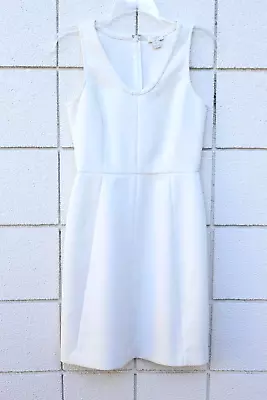 J. Crew Off White Sheath Bodycon Wedding Dress Stretch Sleeveless Sz 0 XS Zipper • $24.89
