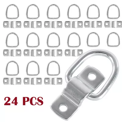 24 PCS D Ring Tie Downs 1/4  Truck Car Trailer Tie Down Strap Chain Rope Rings • $19.90