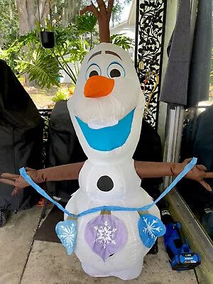 Disney Inflatable 5.5 Ft. Olaf Air Blown Frozen Ornaments Lights Gemmy I-12 RARE • $49.99