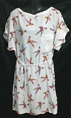 Zara White Birds Print Summer Dress Size XS US  • £28.13