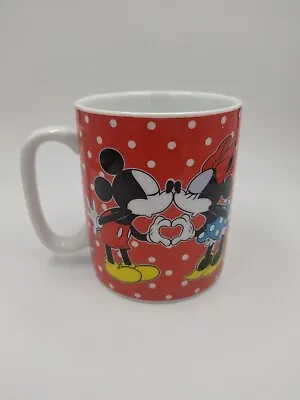 Disney Mickey And Minnie Mouse Heart Ceramic Red Cup Mug  Valentines Heart  • $16.95