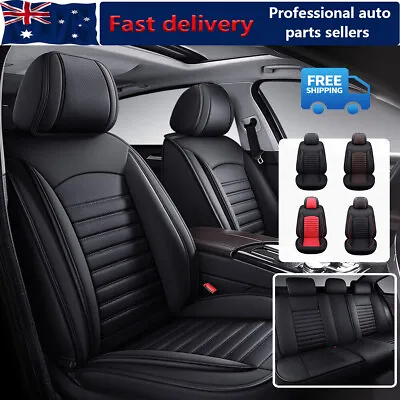 Front Rear Auto Car Seat Cover Set Leather Fit Airbag Accessories For Holden GWM • $245.05