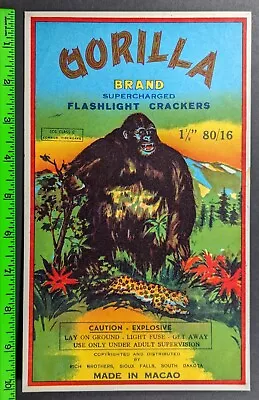 Vintage 1950s? Gorilla Brand Fire Cracker Paper Label • $45