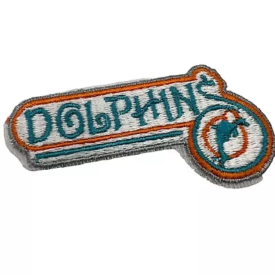Vintage NOS Miami Dolphins Football Iron On Embroidered Patch 3.25x1.5 Inches • $5