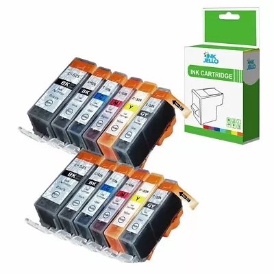 12 Ink Cartridge For Canon Pixma MG6150 MG6250 MG8150 MG8170 MG8250 PGI-525 • £19.79