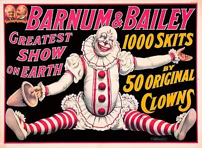 Circus Clown Carnivals Posters Vintage Photo Reproduction High Quality 529 • $14.95