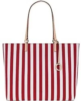 Oroton Estate Stripe Tote Pvc Bag Leather Trim With Dust Bag New • $220