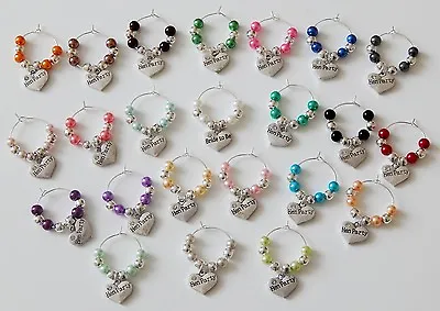 £5.79 • Buy Sets Of Mixed Colour Hen Party & Bride To Be Wine Glass Charms Keepsake Gift 