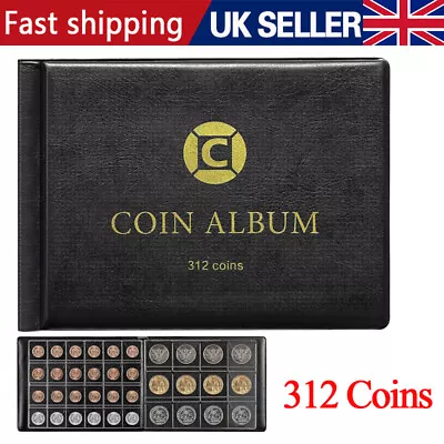 312 Coin Album Book Coins Folder 50P Storage Collection Holder Money Penny M • £8.88