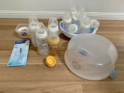 Philips Avent Microwave Steriliser & Lots Of Baby Bottles Inc NUK & Pigeon Bulk • $35