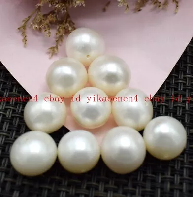 Natural 11-12mm White Freshwater Pearl Gems Round Loose Beads AAA • £5.99