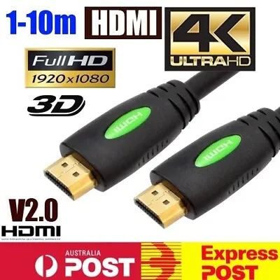 $9.90 • Buy Premium HDMI Cable V2.0 Ultra HD 4K 2160p 1080p 3D High Speed Ethernet HEC ARC