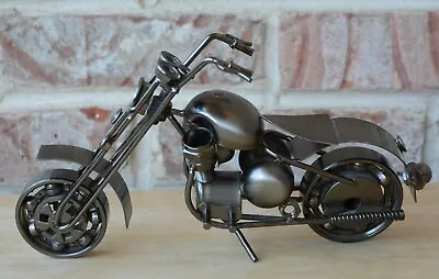 Custom MOTORCYCLE  CHOPPER Hand-made Gun Gray Metal Art Sculpture Decor  • $19.95