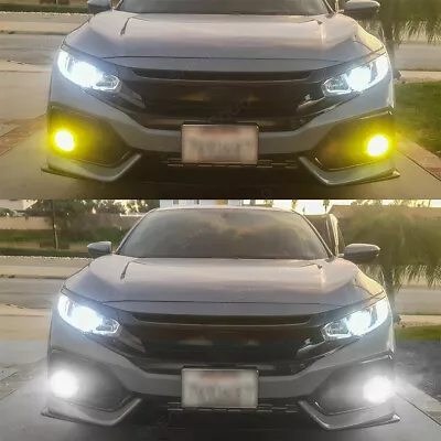 H8 H11 Switch White/Golden Yellow Dual-Color COB LED Fog Light Lamp Bulbs DRL • $20.93