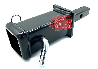 New Tow Hitch Reducer Adaptor 1-1/4  To 2  With 5/8  Safety Hitch Pin   • $23.99