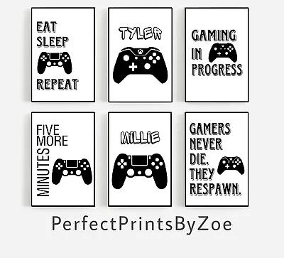 Xbox Playstation Wall Art Personalised Print A4 Gaming Posters Bedroom Decor • £5.29