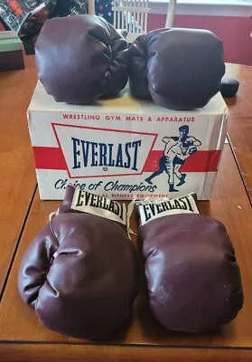 Vintage EVERLAST Boxing Gloves 2924 14oz 2pr New In Box 1960s • $341.81