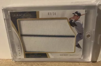 2017 Immaculate Jumbo Relics Mickey Mantle Jersey /20 HOF Yankees🔥 • $400