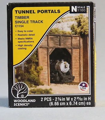 WOODLAND SCENICS TIMBER TUNNEL PORTALS N SCALE Gauge Scenery Train Wood WDS1154 • $8.94
