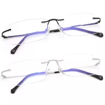 Rimless Clear Bifocal Reading Glasses Blue Light Blocking Readers For Men Women • £7.19