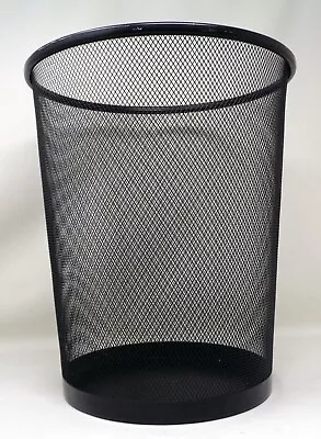 SEVILLE 14  Black Metal Mesh Waste Basket • $7