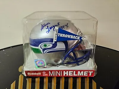 STEVE LARGENT AUTO SIGNED SEATTLE SEAHAWKS THROWBACK MINI HELMET W/ JSA COA • $109.99