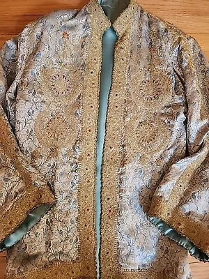  Antique Ottoman Turkish Gold Metallic Hand Embroidered Jacket • $295