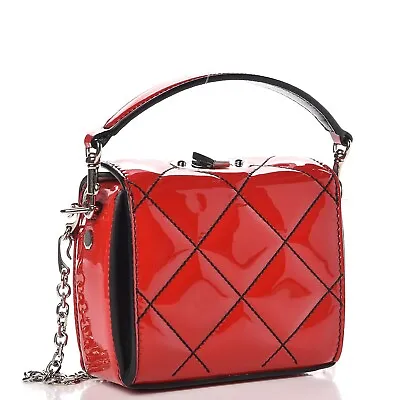 $812.69 • Buy Alexander McQueen Box Quilted Calf Nano Red Black Leather Bag Clutch