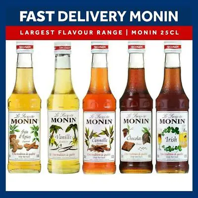 NEW Monin Coffee & Cocktail 25cl/250ml Glass Syrup Flavours • £7.95