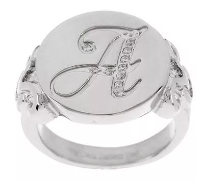 QVC Steel By Design Stainless Steel Crystal Engraved Initial Letter Ring  • $23.01