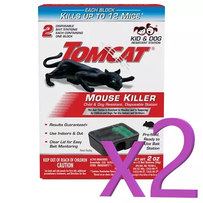 2 Packs Tomcat Mouse Killer Child & Dog Resistant Disposable 2 Preloaded Station • $16