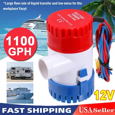 1100GPH 12V Electric Marine Submersible Bilge Sump Water Pump For Boat 3/4  Hose • $12.29