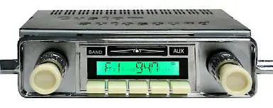 VW Bug Beetle 58-67 AM FM AUX Stereo Radio W/ Ivory Knobs Vintage Look 200 Watt • $219.95