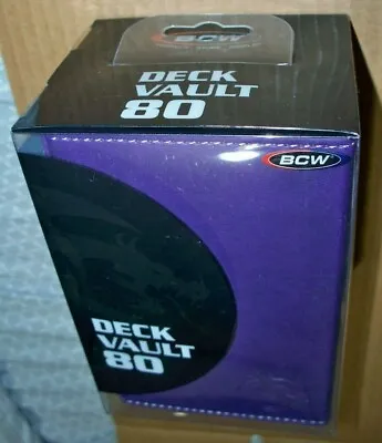 BCW Deck Vault Purple LX 80 Deck Box Magnetic Leatherette Holds 80 W/ Dice Tray • $13.95
