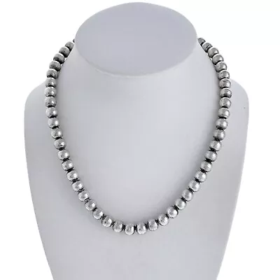 Vintage Mexican Taxco TD-29 Sterling Silver 54 Gram 8mm Ball Bead Necklace 16  • £154.31