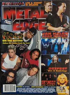 Vintage Metal Edge Magazine Vol 43 No 6 Nov 1998 - Korn • $4.99