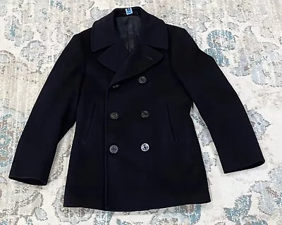 Vintage United States Navy Blue Peacoat Pea Coat Jacket • $48