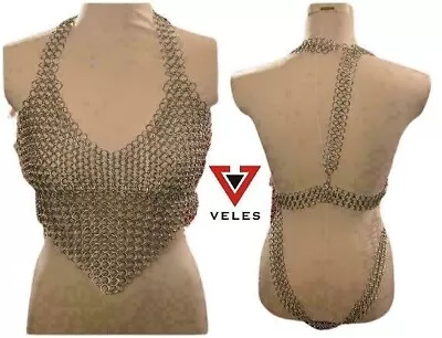 9 Mm 16 Gauge Aluminum Silver | Chain Mail Bra | Lingerie Cosplay Festival • $95.92