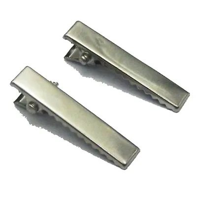 50 Silver Pinch Alligator Hair Clips 30mm With Teeth Bows Craft DIY Hair Accesso • $3.41