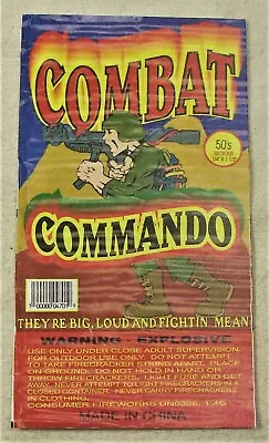 Vintage COMBAT COMMANDO Firecracker Pack Label   L@@K! • $7.95