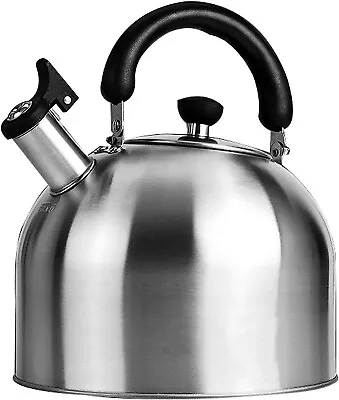 Stainless Steel Whistling Kettle 2L Stove Top Hob Kitchenware Tea Camping • £9.49