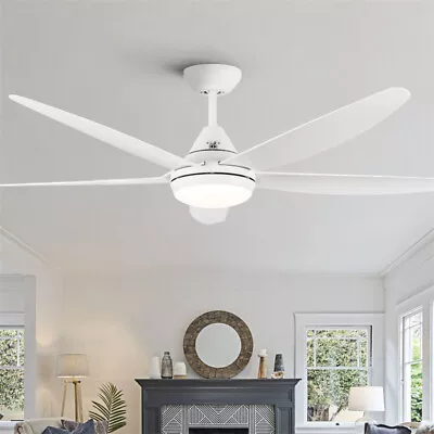 56In Farmhouse Home LED Ceiling Fan ABS Blade Dimmable W/Light & Remote White • $125